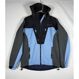 Mammut Jacket Women Medium Blue Soft Shell Hooded Windstopper Full Zip Outdoor